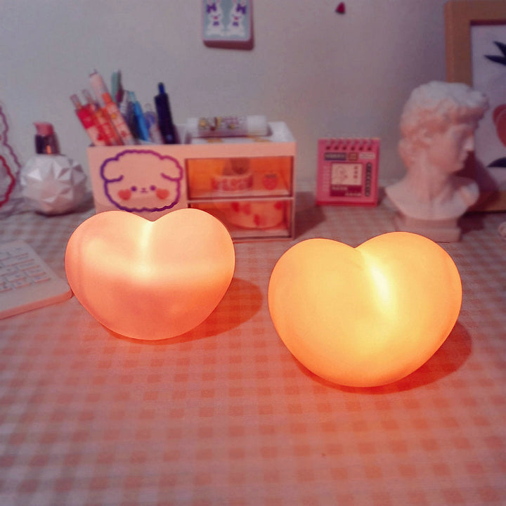 LuvSphere Silicone LED Night Light | Heart-Shaped Design | Table Lamp | Warm Mood Light | Decorative | Kalsten