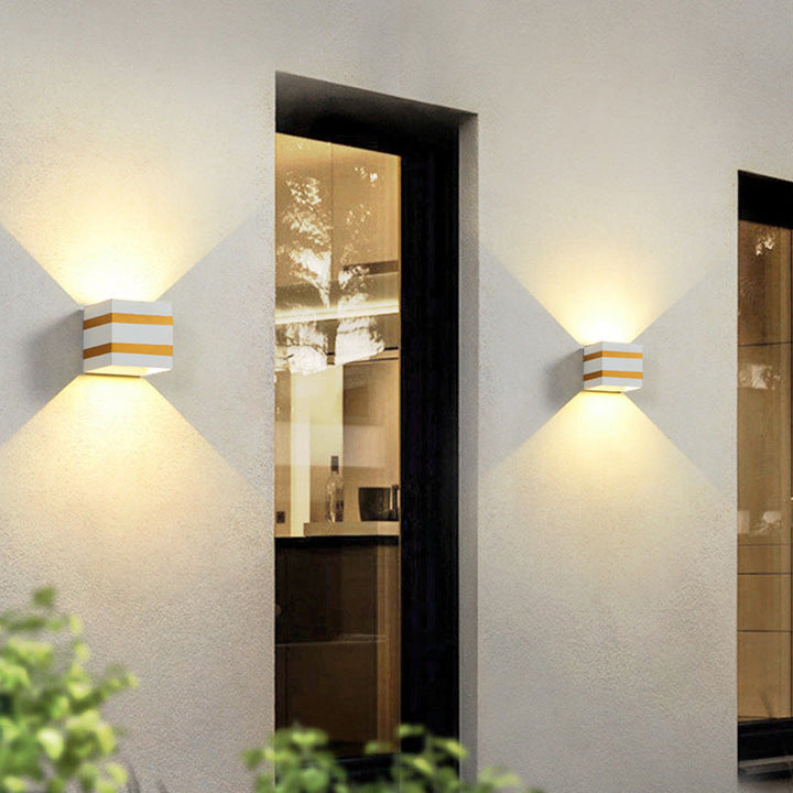 Outdoor Minimalist Square Cube Aluminum Waterproof LED Wall Sconce Lamp | Kalsten