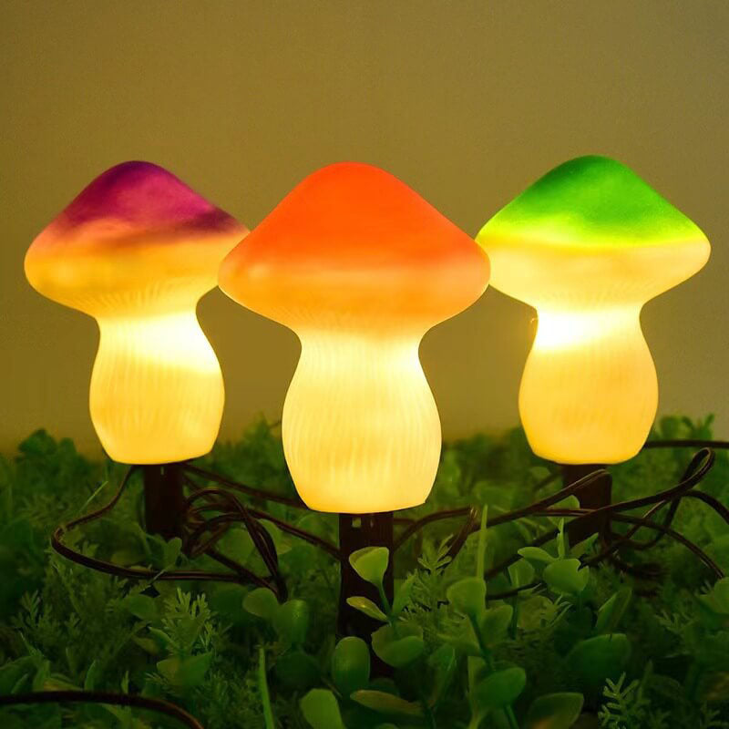 Solar Outdoor Resin Mushroom LED Garden Ground Insert Decorative Landscape Light | Kalsten