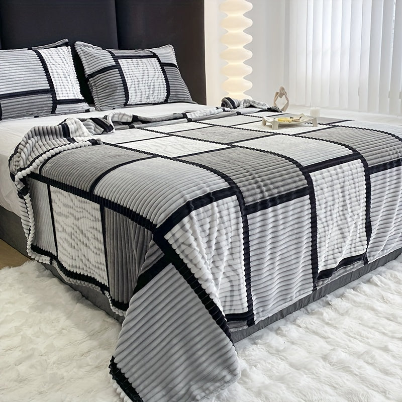 Luxury Plush Blanket with Trendy Stripe Print – Ultimate Comfort Kalsten