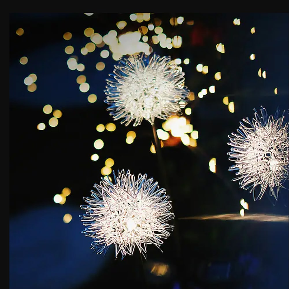 Solar LED Garden Light (2 pieces) Dandelion Design with Spike | Kalsten