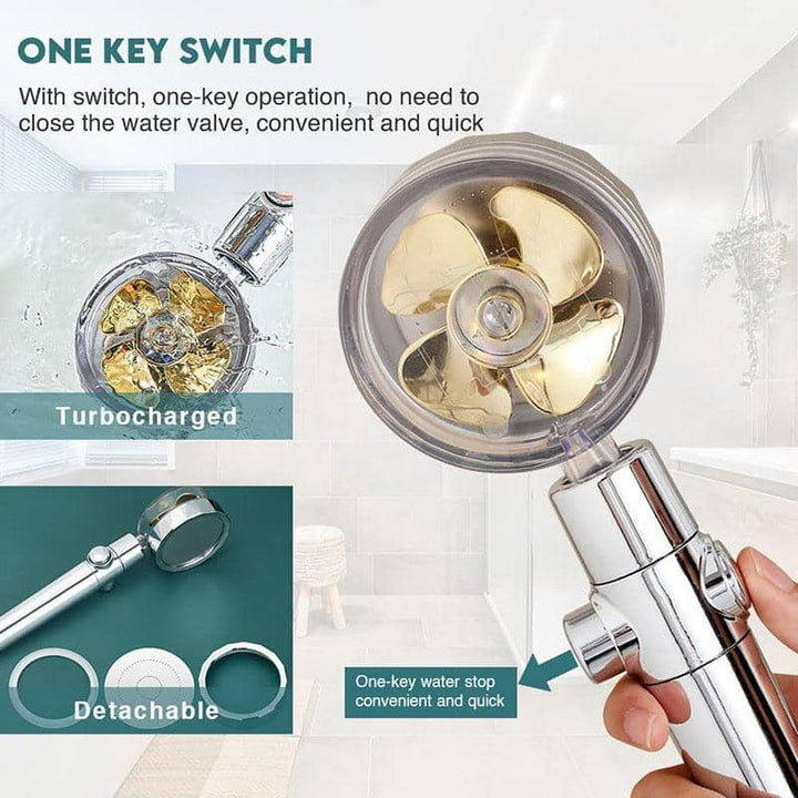 Shower head with high pressure - adjustable 360° rotating design - up to 40% water savings | Kalsten