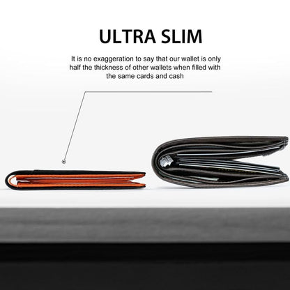 Slim RFID wallet for men | Leather card holder | Black