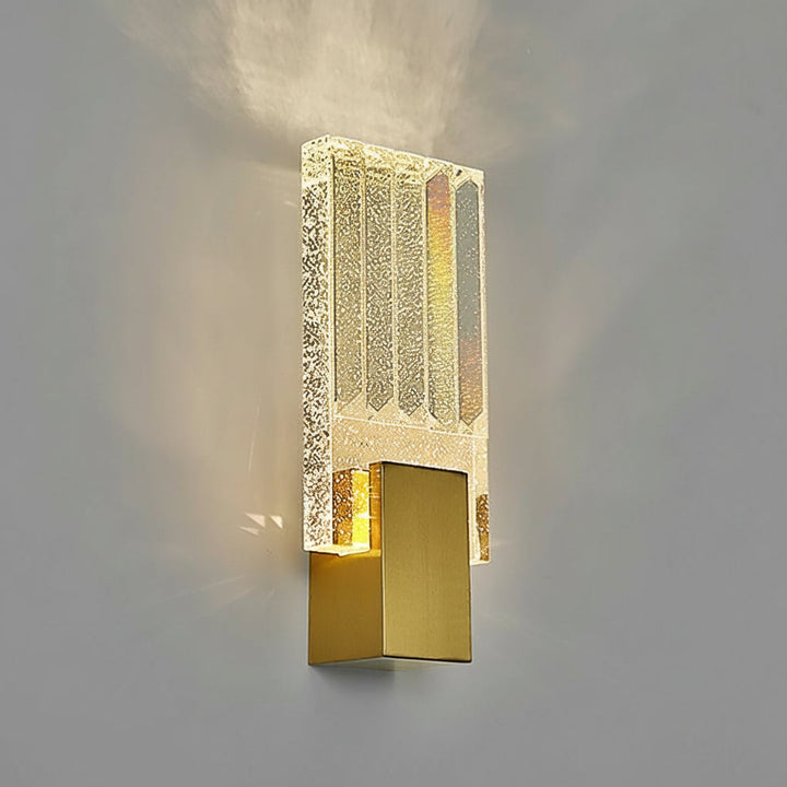 LED Wall Sconce Light – Postmodern Crystal Gold Stainless Steel (33x13cm / 13x5in) | Kalsten