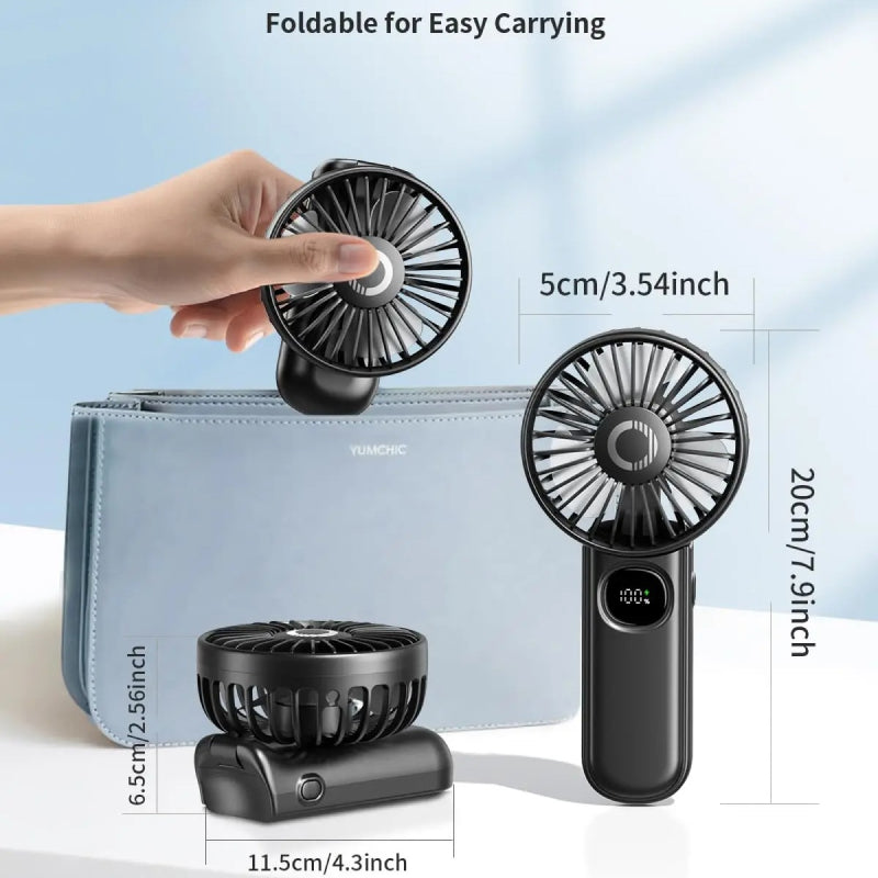 Foldable Portable Handheld Fan with LED Display | Kalsten
