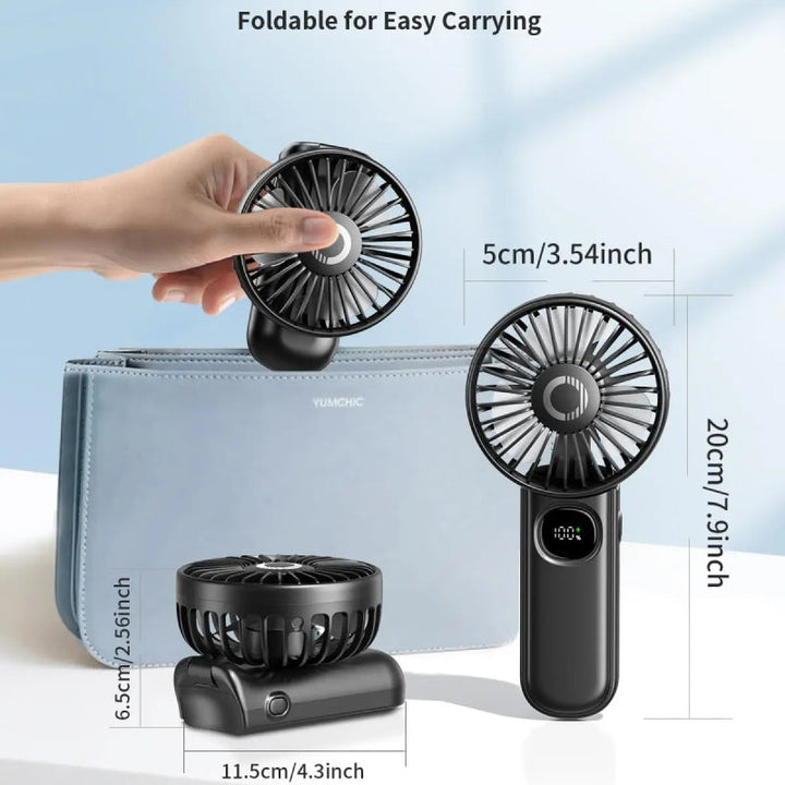 Foldable Portable Handheld Fan with LED Display | Kalsten
