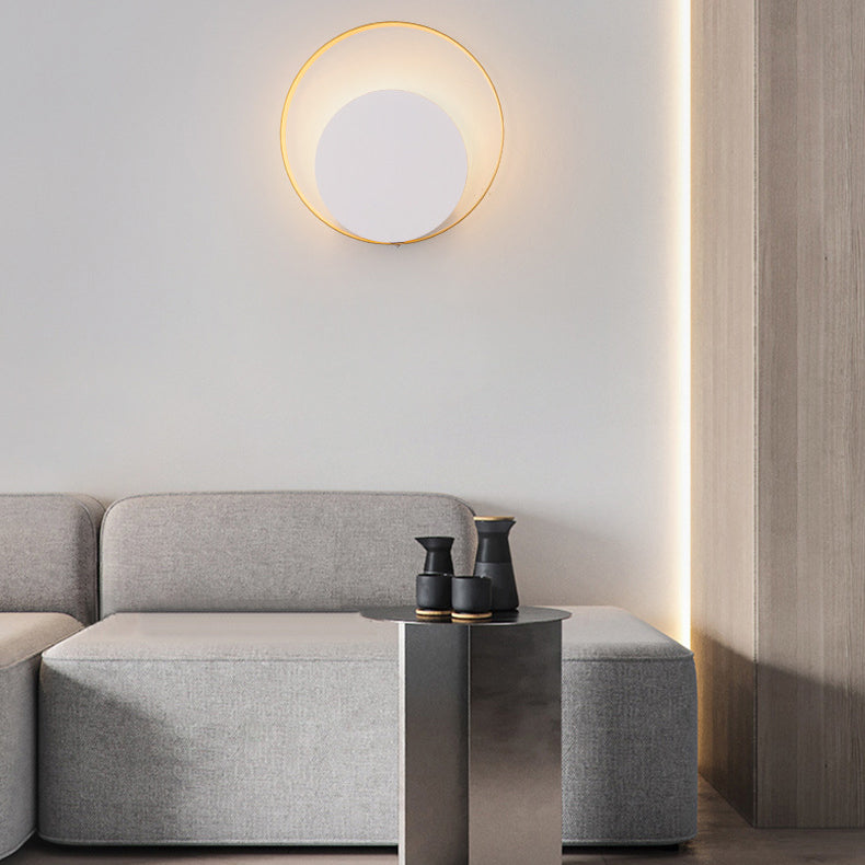 Modern Minimalist Iron Circle Ring 1-Light Wall Sconces Lamp For Bedroom | Kalsten