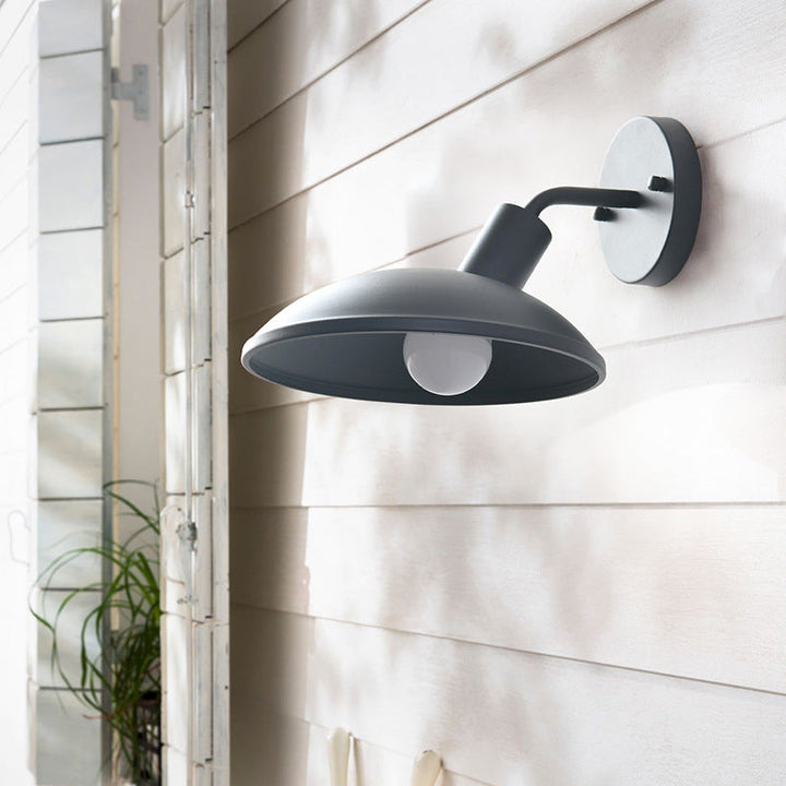 Modern Minimalist Waterproof Round Iron 1-Light Wall Sconce Lamp For Outdoor Patio | Kalsten