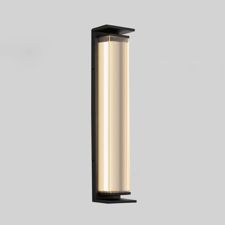 Modern Minimalist Waterproof Rectangular Stainless Steel Acrylic LED Wall Sconce Lamp For Outdoor Patio | Kalsten