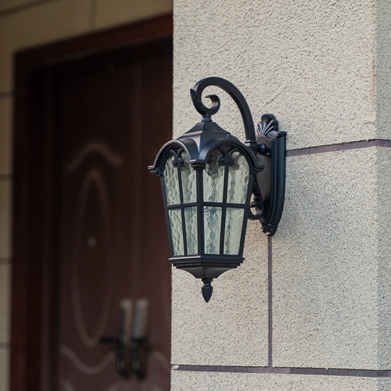 Traditional European Quadrilateral Window Shape Aluminum Glass 1-Light Wall Sconce Lamp For Outdoor Patio | Kalsten