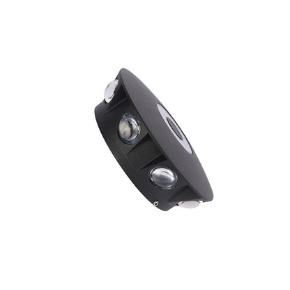 Contemporary Scandinavian Aluminum Round Shade LED Wall Sconce Lamp For Outdoor Patio | Bowlift