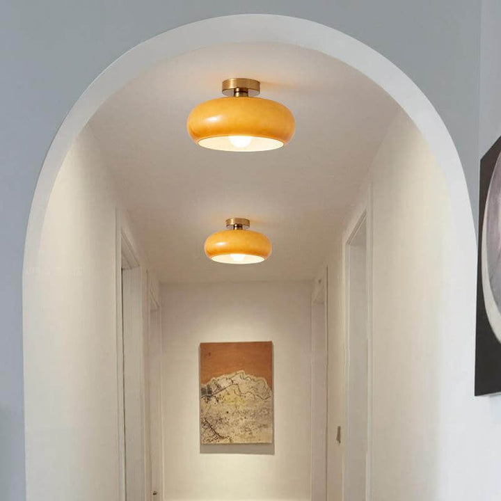 Pendant Light Glass Electroplated Copper 10.6 in Flush Mount Hallway Living Room Bedroom Modern Ceiling Lighting | Kalsten