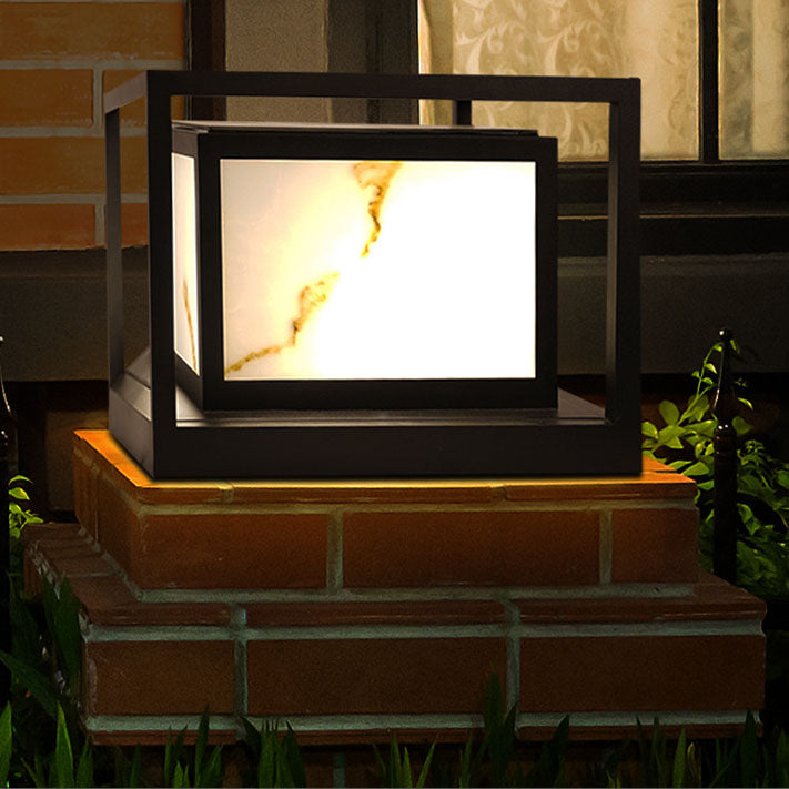 Modern Solar Square Chinese Outdoor Column Head Light LED Lawn Landscape Light | Kalsten