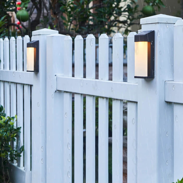 Solar Square Frosted Glass Waterproof Outdoor LED Wall Sconce Lamp | Kalsten