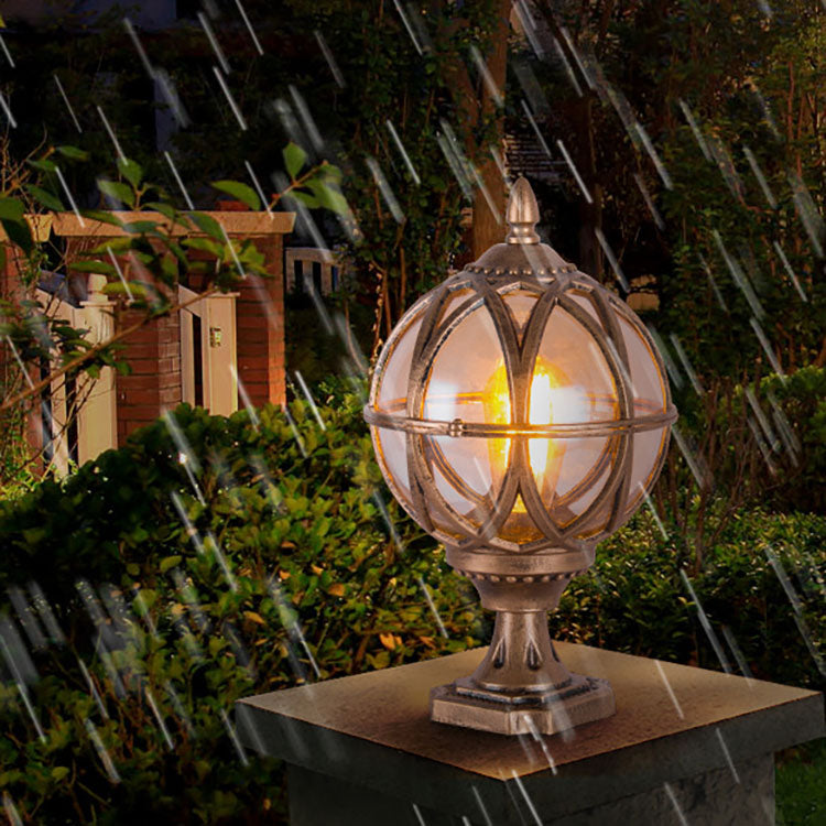Traditional Colonial Globe Glass Aluminum 1-Light Outdoor Light For Garden | Kalsten
