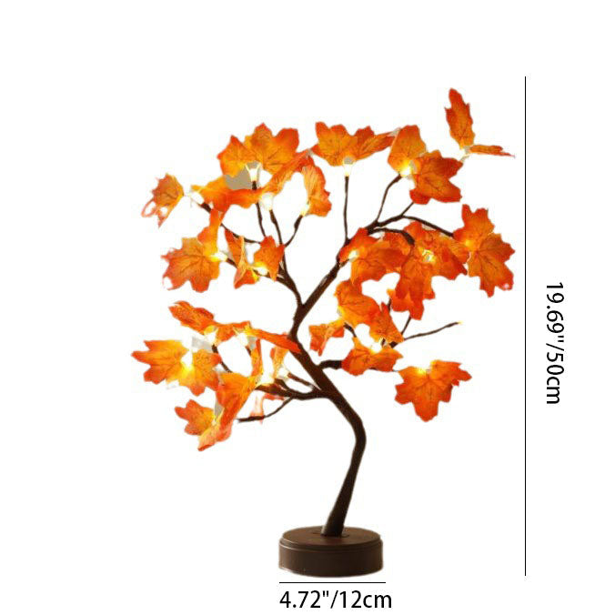 Contemporary Creative Christmas Plastic Maple Leaf Tree Lights LED Decorative Table Lamp For Bedroom | Kalsten