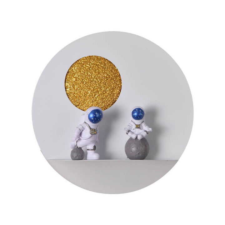 Contemporary Creative Iron Resin Round Astronaut LED Wall Light Lamp for Bedroom | Kalsten