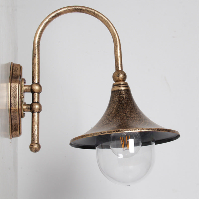 Retro Minimalist Trumpet Waterproof 1-Light Wall Sconce Lamp | Kalsten
