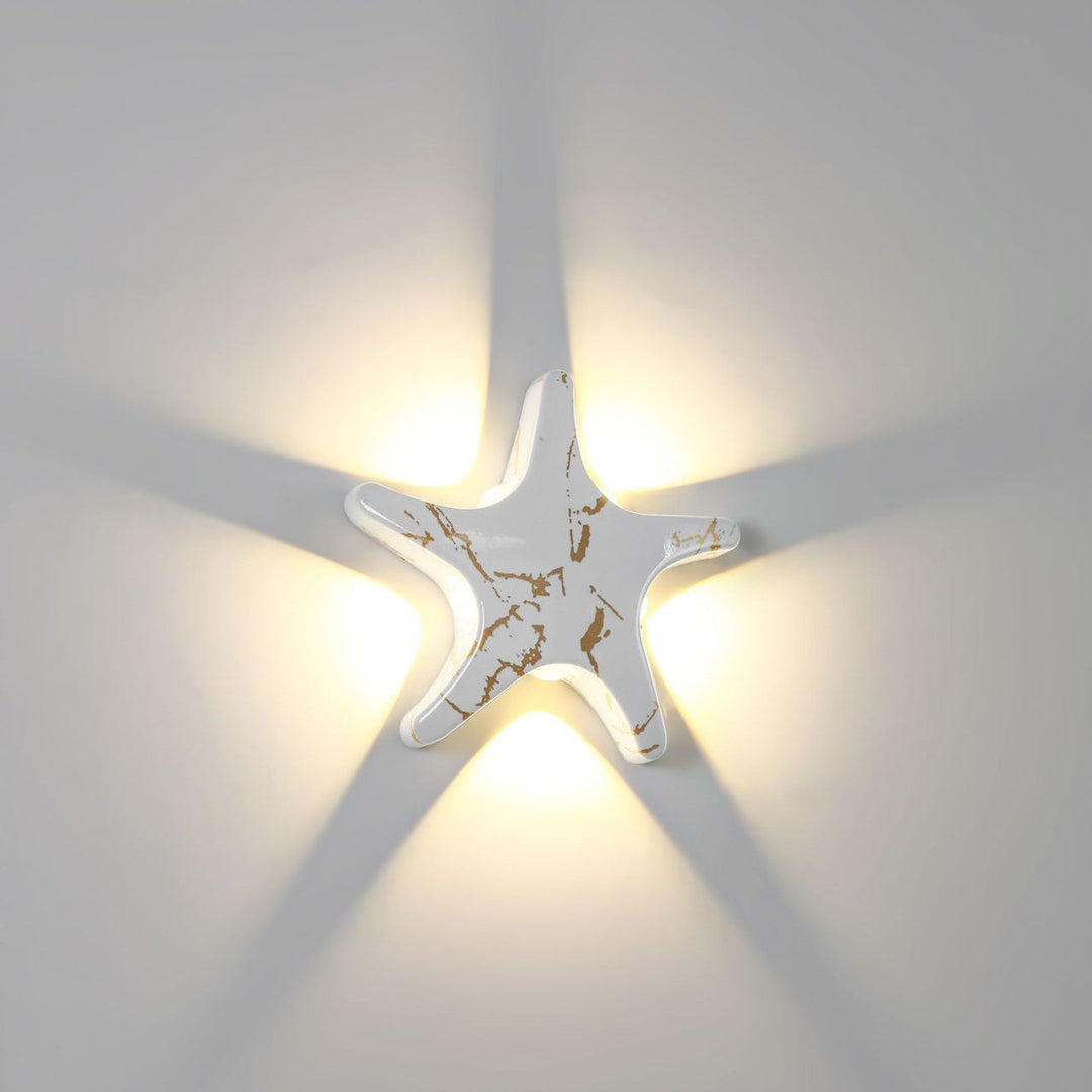 Kalsten | Contemporary Simplicity Aluminum Starfish Design LED Waterproof Wall Lantern Lamp for Outdoor Terrace