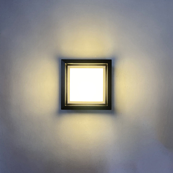 Modern Minimalist Waterproof Square Aluminum Acrylic LED Outdoor Wall Sconce Lamp For Garden | Kalsten