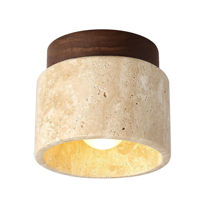 Wood Cylinder Flush Mount Ceiling Lamp Kalsten