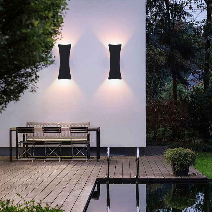 Modern Simple Rectangular Curved LED Outdoor Waterproof Wall Sconce Lamp | Kalsten