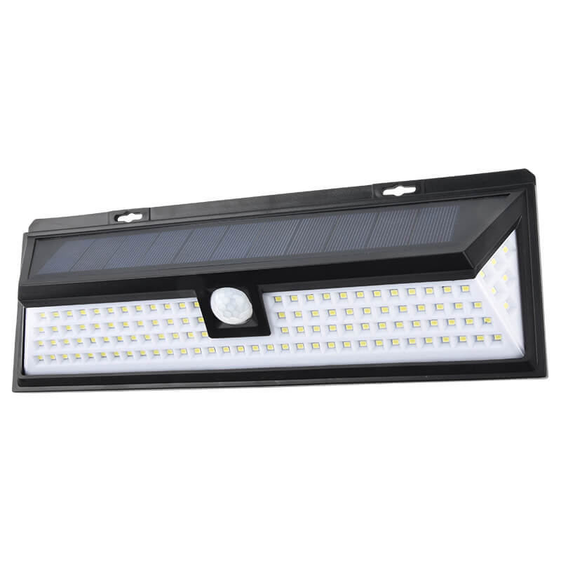 Modern Black Rectangular Human Sensor Solar Waterproof Outdoor Garden LED Wall Light | Kalsten