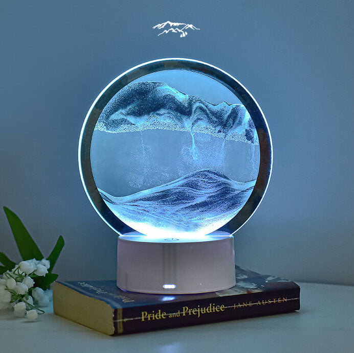 Creative Round Hourglass Quicksand 3D LED Night Light Table Lamp | Kalsten