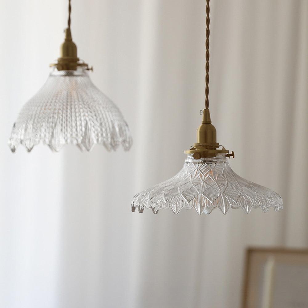 Mid-Century Vintage Glass Disc Pendant Light | Kalsten
