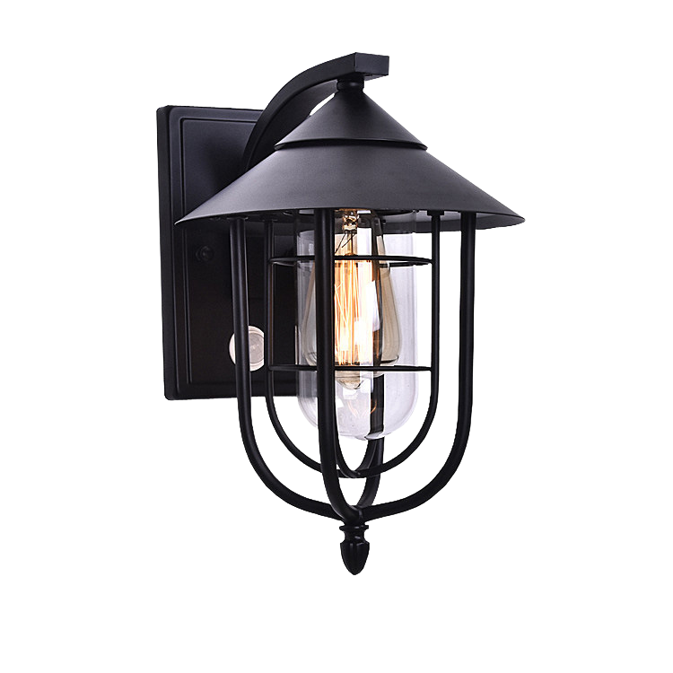 Contemporary Industrial Iron Waterproof Human Body Sensing 1-Light Outdoor Wall Sconce Lamp For Outdoor Patio | Kalsten