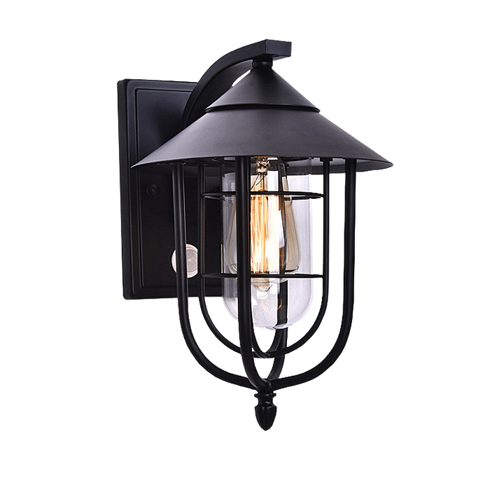 Contemporary Industrial Iron Waterproof Human Body Sensing 1-Light Outdoor Wall Sconce Lamp For Outdoor Patio | Kalsten