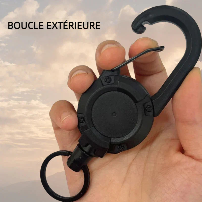 Tactical Anti-theft Metal Cable Keychain Retractable Automatic Outdoor Luya | Kalsten