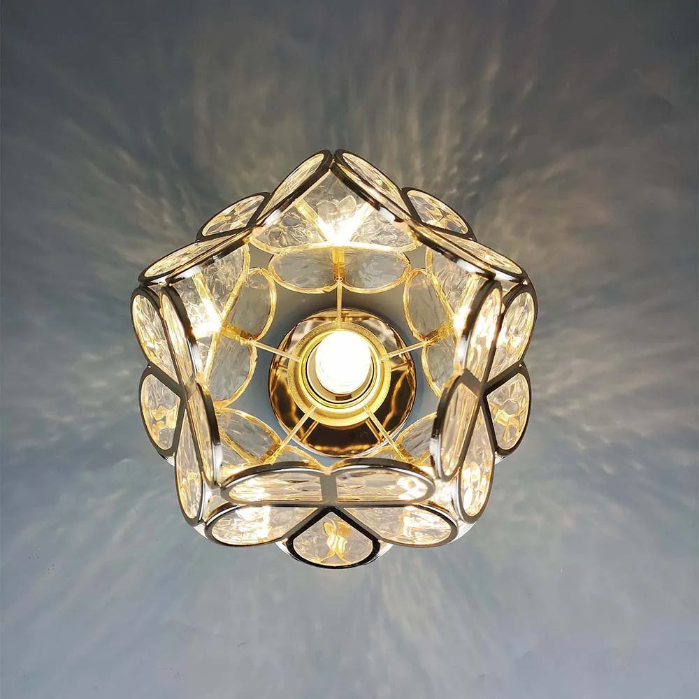 Artistic Glass Ceiling Lamp with Floral Pattern - FlowerHall | Kalsten