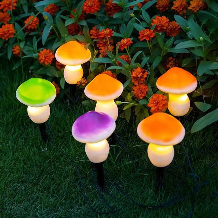 Solar Outdoor Resin Mushroom LED Garden Ground Insert Decorative Landscape Light | Kalsten