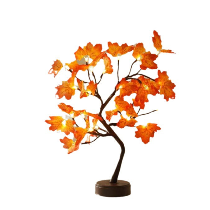 Contemporary Creative Christmas Plastic Maple Leaf Tree Lights LED Decorative Table Lamp For Bedroom | Kalsten