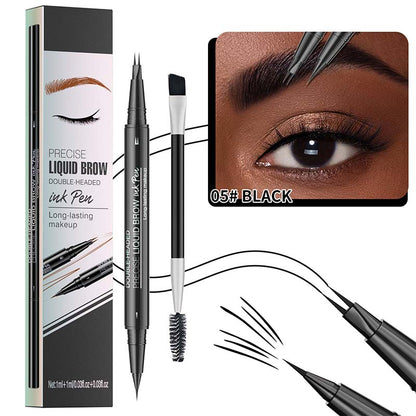 Skanto | 2-in-1 Dual-Ended Eyebrow Pencil with Micro-Fork Tip Applicator and Precision Brush Tip