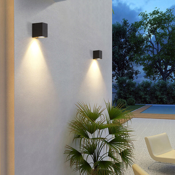 Modern Outdoor Waterproof Square Spotlight Adjustable Angle LED Garden Wall Sconce Lamp | Kalsten