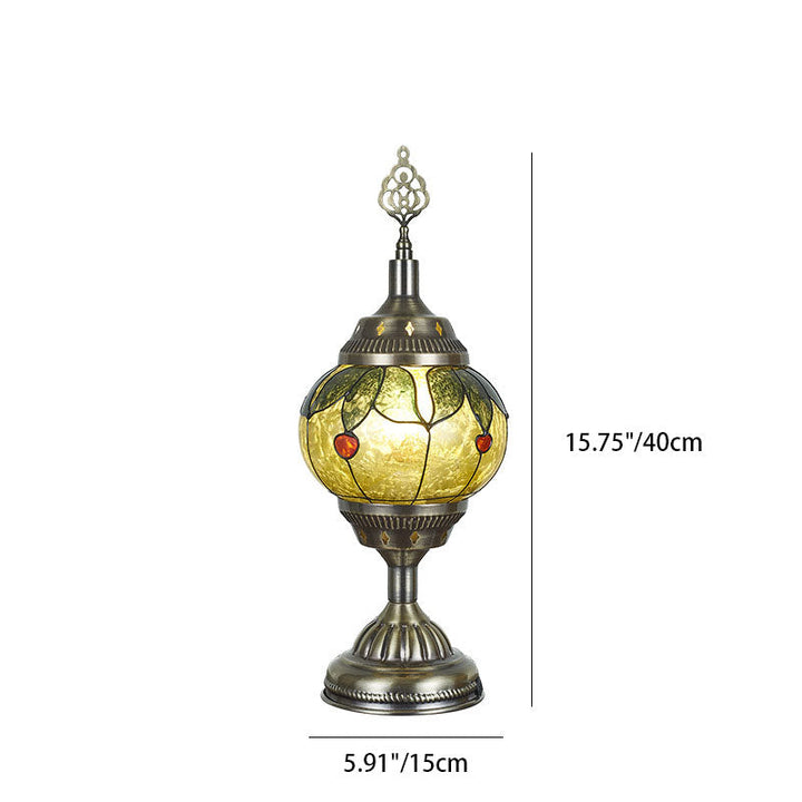 Traditional Tiffany romantic oval iron enameled 1-light table lamp for the bedroom | Kalsten