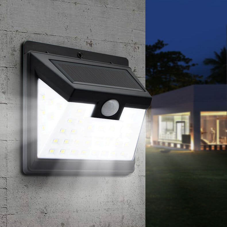 Outdoor Solar Trapezoid Body Sensor Waterproof LED Patio Wall Sconce Lamp | Kalsten
