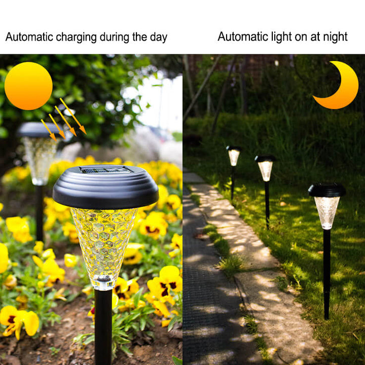 Modern Solar Glass Cone LED Outdoor Garden Ground Insert Landscape Light | Kalsten
