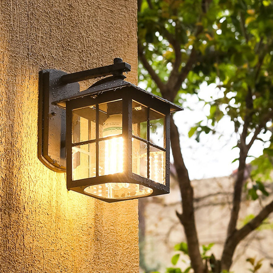 Modern Simplicity Waterproof Aluminum Square Glass Shade 1-Light Wall Sconce Lamp For Outdoor Patio | Kalsten