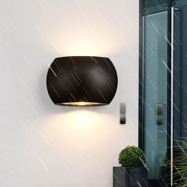 Contemporary Industrial Semicircle Aluminum LED Outdoor Wall Sconce Lamp For Garden | Kalsten