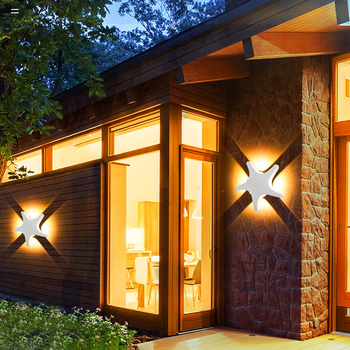 Kalsten | Contemporary Simplicity Aluminum Starfish Design LED Waterproof Wall Lantern Lamp for Outdoor Terrace