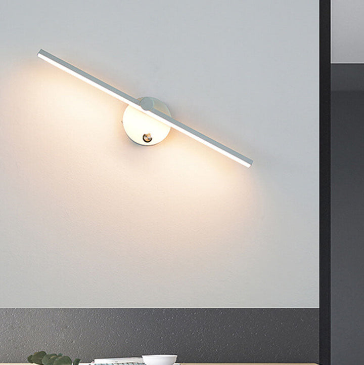 Nordic Minimalist Aluminium Long Bar Switch LED Mirror Wall Light Lamp | Kalsten