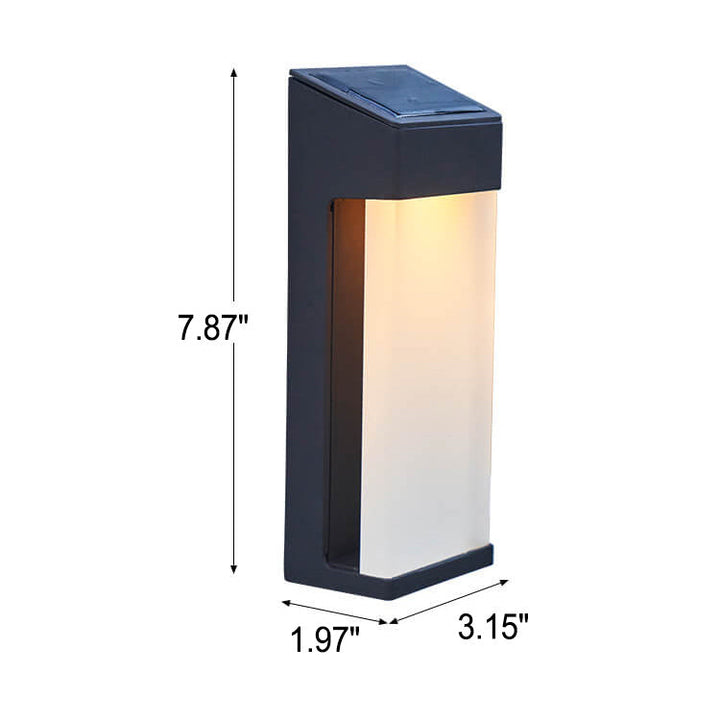 Solar Square Frosted Glass Waterproof Outdoor LED Wall Sconce Lamp | Kalsten