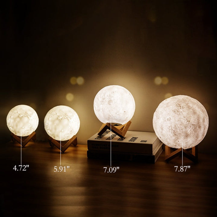 Creative Mini Rechargeable 3D Printed Moon 1-Light LED Table Lamp | Kalsten