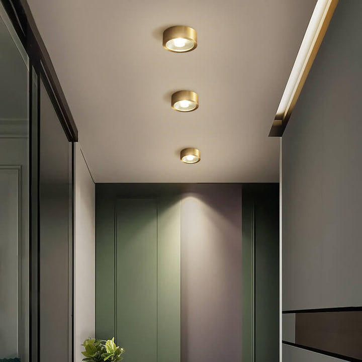 Flush Mount Ceiling Light Copper 4.72 in Built-In LED Modern Hallway Living Room Bedroom Lighting | Kalsten