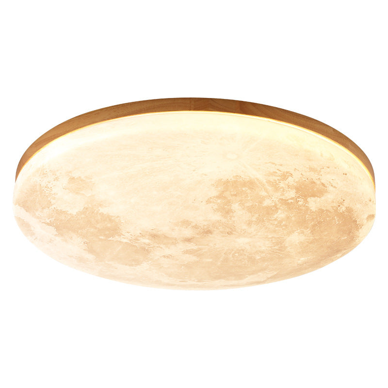 Flush Mount Ceiling Light Wood 14.96 in Modern Hallway Living Room Bedroom LED Fixture 24W 2400lm | Kalsten