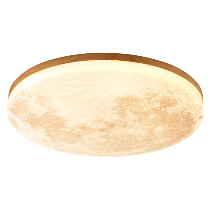 Flush Mount Ceiling Light Wood 14.96 in Modern Hallway Living Room Bedroom LED Fixture 24W 2400lm | Kalsten