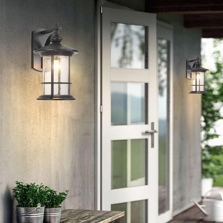 Industrial Vintage Bubble Glass Column 1-Light Outdoor Waterproof Wall Sconce Lamp | Kalsten